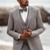 Western Suit - Trajes Para Hombres - Cowboy Formal Attire - Trajes De Novio - Light Gray