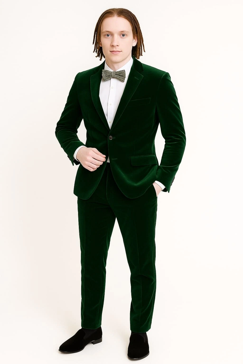 Men’s Emerald Green Velvet Suits – Slim Fit Tuxedo For Weddings, Prom, And Red Carpet Events 2 Men’s Emerald Green Velvet Suits – Slim Fit Tuxedo For Weddings, Prom, And Red Carpet Events - Image 2