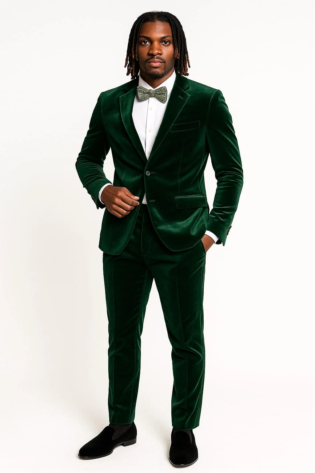 Men’s Emerald Green Velvet Suits – Slim Fit Tuxedo For Weddings, Prom, And Red Carpet Events 3 Men’s Emerald Green Velvet Suits – Slim Fit Tuxedo For Weddings, Prom, And Red Carpet Events - Image 3