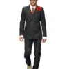 Gangster Suit - Mobster Suit - Mafia Suit For Men Mens Double Breasted Gangster Pinstripe Suit In Black