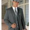 2 Button Trim Cowboy Tuxedo In Grey Cowboy Suit - Country Wedding Suits