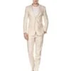 Mens Modern Fit Linen Wedding Suit Natural Tan