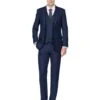 3 Piece Suit - Navy Blue Three Piece Suit - Mens Savvy Slim Vested Suit Navy Blue