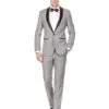 Grey Prom Suit - Gray Wedding Suit - Gray Tuxedo Mens Prom | Wedding Slim Fit Shawl Tuxedo Light Grey