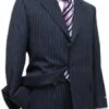 Navy Blue Suit For Men Pin Stripe ~ Pinstripe 2 Or Three ~ 3 Buttons Side Vent Jacket Super 150'S Poly~Rayon Suit