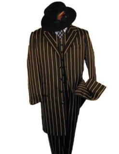 Mens Gangster Zoot Suit In Navy & White Chalk Stripe -Alberto Nardoni Shop MensGangsterZootSuit3