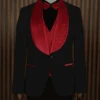 Modest Red & Black Tuxedo Suit