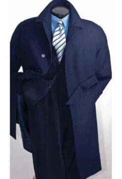 Belt Coat Mens Full Length Overcoat - Wholesale Coat - Wholesale Winter Coats -Alberto Nardoni Shop Navy Wholesale Winter Coats