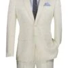 Ivory Men's Slim Fit Paisley Wedding & Prom 2025 Suit - Shiny Finish