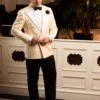 Ivory Double Breasted Tuxedo Dinner Jacket - Cream Dinner Jacket - Off White