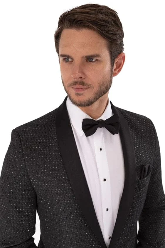 Smoking Traje - Esmoquin - Smoking Para Hombre - One ButtonTrajes De Novio Black Tuxedo 4 Smoking Traje - Esmoquin - Smoking Para Hombre - One ButtonTrajes De Novio Black Tuxedo - Image 4