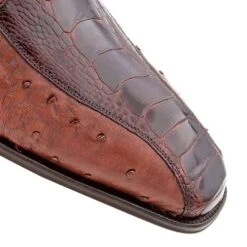 Men's Genuine Full Quill Ostrich Leg Monk Strap Brown Shoes By Mezlan Made In Spain Brand -Alberto Nardoni Shop Ostrich Leg Monk12 7