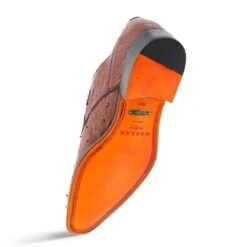 Men's Genuine Full Quill Ostrich Leg Monk Strap Brown Shoes By Mezlan Made In Spain Brand -Alberto Nardoni Shop Ostrich Leg Monk5 0