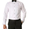 Mens Slim Fit Spread Collar Tuxedo Shirt In White