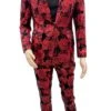 Paisley Suit - Black And Red Prom Suit - Slim Fit Stage Suit
