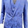 Paisley Suit - Royal Blue Prom Suit - Slim Fit Stage Suit