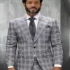 Mens 3 Piece 100 Percent Wool Suit - Affordable Italian Super 150's Fabric In Plaid Texture Fabric In Color Grey - Online Special