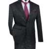 Mens 2 Button Slim Fit Paisley PromBlack Suit