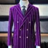 Mafia Outfit - Mobster Outfit - Italian Costume Purple Pinstripe Suit
