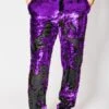Mens Sequin Pants - Purple Dress Party Pants