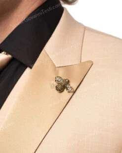 Giovanni Testi 1 Button Peak Lapel 3 Piece Tuxedo GT1PA+V-1501 Sand / Tan -Alberto Nardoni Shop RAJ 3774 6