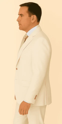 Rossi Man BOND RM1770 Slim Fit 3-Piece White Suit – 1-Button Peak Lapel, Stylish Men’s Formalwear -Alberto Nardoni Shop ROSSI MAN SLIM FIT 3 PIECE SUIT BOND RM1770 2