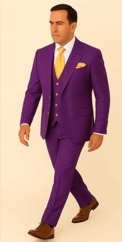Rossi Man BOND RM1778 Slim Fit 3-Piece Purple Suit – Elegant Tailored Suit For Men -Alberto Nardoni Shop ROSSI MAN SLIM FIT 3 PIECE SUIT BOND RM1778 3