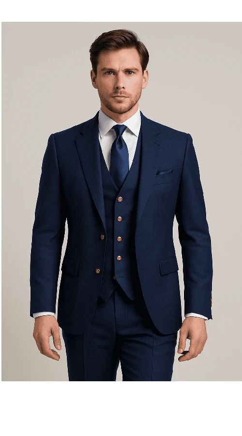 Modern 3-Piece Suit For Men – Rossi Man Max Tailored Slim Fit In Solid Navy | RM1393 5 Modern 3-Piece Suit For Men – Rossi Man Max Tailored Slim Fit In Solid Navy | RM1393 - Image 5