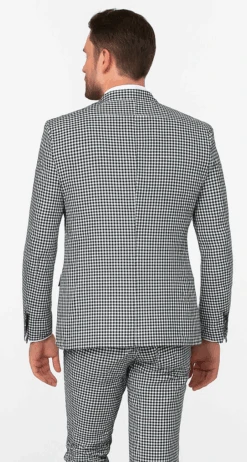 Rossi Man MAX RM1710 Slim Fit 3-Piece Suit – Modern Black And White Suit For Men -Alberto Nardoni Shop ROSSI MAN SLIM FIT 3 PIECE SUIT MAX RM1710 1