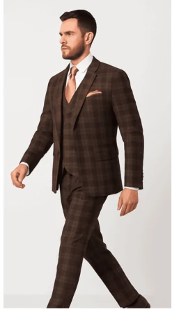 Brown Slim Fit 3-Piece Suit – Rossi Man Max Men’s Formalwear | RM1735 -Alberto Nardoni Shop ROSSI MAN SLIM FIT 3 PIECE SUIT MAX RM1735 3
