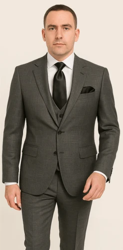 Rossi Man MAX RM1784 Slim Fit 3-Piece Suit – Stylish Grey Formal Suit For Men -Alberto Nardoni Shop ROSSI MAN SLIM FIT 3 PIECE SUIT MAX RM1784 1