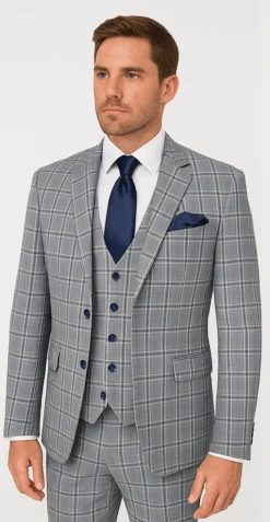 Rossi Man MAX RM1820 Slim Fit 3-Piece Suit – Modern Formal Suit For Men -Alberto Nardoni Shop ROSSI MAN SLIM FIT 3 PIECE SUIT MAX RM1820