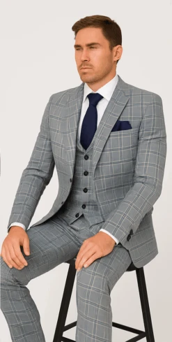 Rossi Man MAX RM1820 Slim Fit 3-Piece Suit – Modern Formal Suit For Men -Alberto Nardoni Shop ROSSI MAN SLIM FIT 3 PIECE SUIT MAX RM1820 3