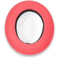 Tapa Crushable Straw Hat Fedora In Two Tone Red-White -Alberto Nardoni Shop Red White.3