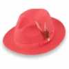 Tapa Crushable Straw Hat Fedora In Red