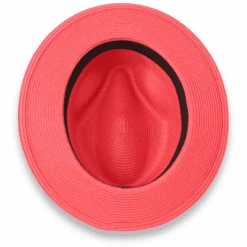 Tapa Crushable Straw Hat Fedora In Red -Alberto Nardoni Shop Red.3