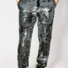 Mens Sequin Pants - Sliver Dress Party Pants