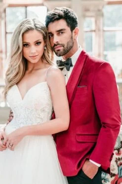 Velvet Blazer - Mens Blazer - Dinner Jacket "Venice" Ruby Red Velvet Dinner Jacket - Separates -Alberto Nardoni Shop Ruby Red Dinner Jackets