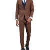 Stacy Adams - 3 Piece Suit Glen Plaid Hybrid Fit Peak Lapel In Brown