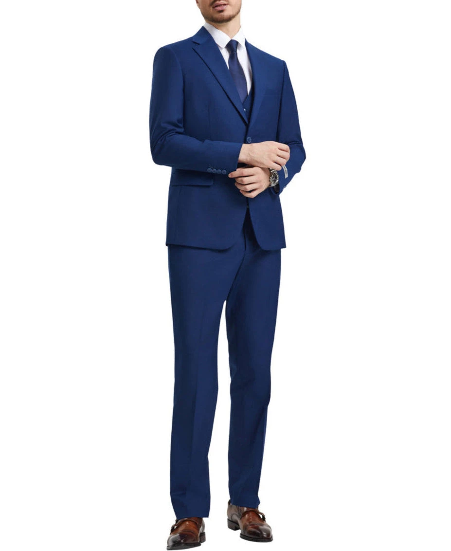 Stacy Adams - 3 Piece Hybrid Fit Suit In Indigo 3 Stacy Adams - 3 Piece Hybrid Fit Suit In Indigo - Image 3