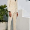 Stacy Adams - 3 Piece Hybrid Fit Tan Textured Peak Lapel Suit