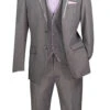 Leonardo Collection - Slim Fit Tuxedo 2 Button 3 Piece Suit Light Gray