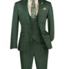 Slim Fit 3 Piece Stretch Fabric Suit In Green
