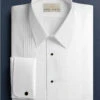Mens Classic Cotton Spread Collar French Cuff Tuxedo Shirt In White