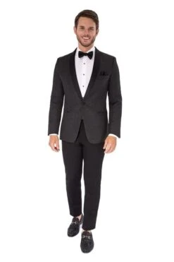 Smoking Traje - Esmoquin - Smoking Para Hombre - One ButtonTrajes De Novio Black Tuxedo 6 Smoking Traje - Esmoquin - Smoking Para Hombre - One ButtonTrajes De Novio Black Tuxedo -Alberto Nardoni Shop Shawl Label Black Suit