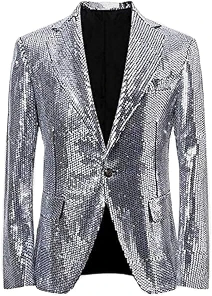 Glitter Tuxedo Dinner Jacket - Sequin Blazer - Sliver Flashy Stage Sport Coat By Alberto Nardoni 1 Glitter Tuxedo Dinner Jacket - Sequin Blazer - Sliver Flashy Stage Sport Coat By Alberto Nardoni