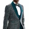 Mens One Button Vested Shawl Lapel Solid Vest Green Prom Tuxedo