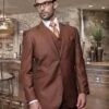 Tz-100bg Classic 3pc 2 Button Solid Copper Mens Suit By Tessori Uomo. Super 150's Extra Fine Italian Fabric