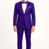 Purple Tuxedo Suit For Men – Stylish Two-Piece Prom And Wedding Suit With Matching Satin Lapel