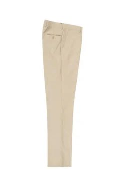 Tan Flat Front Wool Dress Pant 2560 By Tiglio Luxe TIG1004